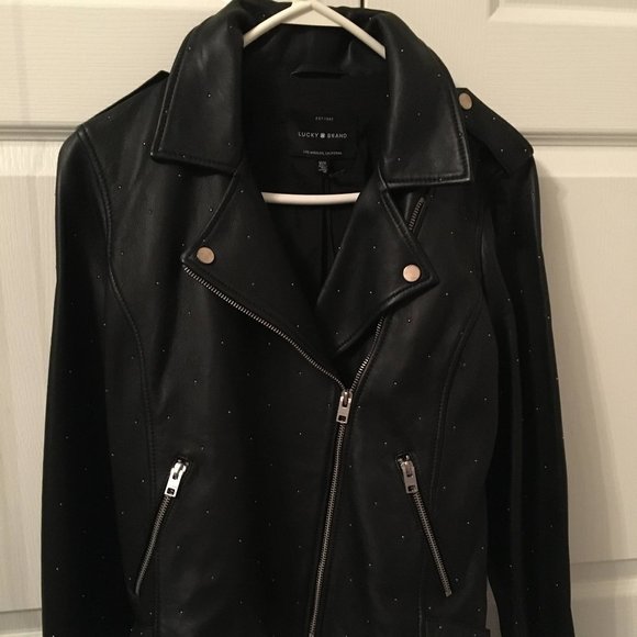 NWT Lucky Brand Real Leather Moto Jacket - Picture 2 of 6